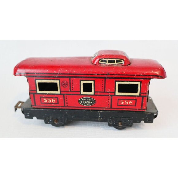 Vintage Tin Toy Train Set Central Caboose & Bullet Train - Picture 2 of 7